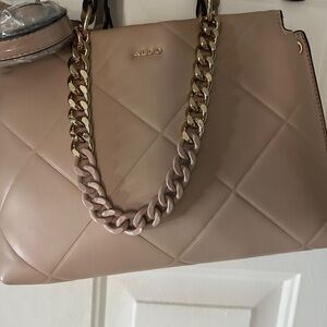 ALDO Blush Quilted Shoulder Bag with Gold Chain!